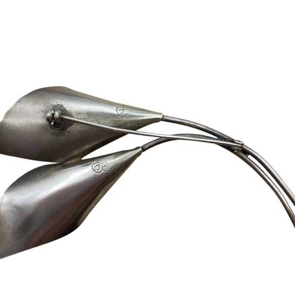 Vintage Stuart Nye Sterling Silver double Cala Lily Brooch - Picture 12 of 12